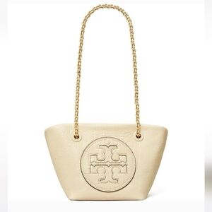 Tory Burch Small Ella Crinkle Chain Convertible Crossbody Bag Color: Oats